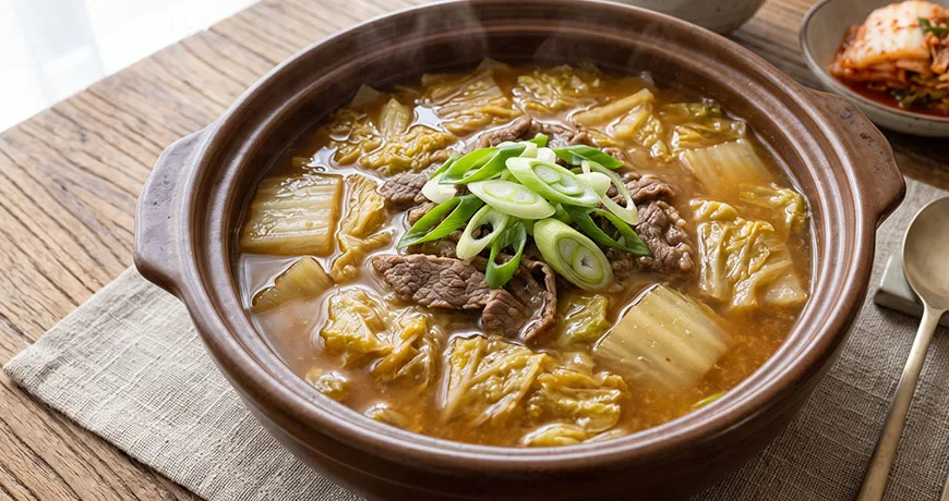 Cabbage Soybean Paste Soup | 배추된장국