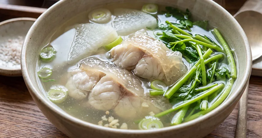 Moray Eel Soup | 곰칫국 (남해안식 맑은 탕)