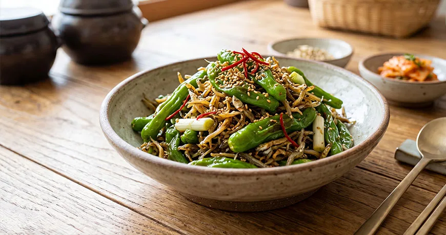 Stir-fried Shishito Peppers and Dried Anchovies | 꽈리고추멸치볶음
