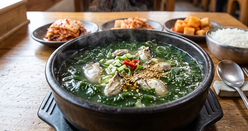 Seaweed Fulvescens and Oyster Soup | 매생이굴국