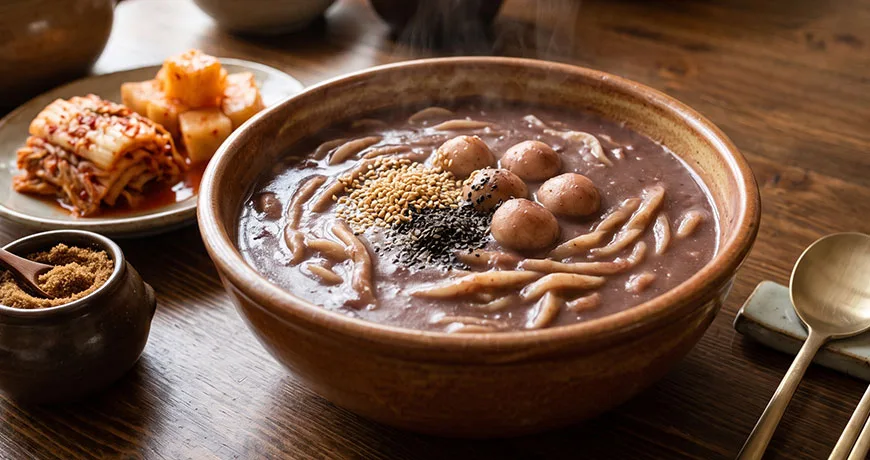Red Bean Paste Noodle Soup | 팥칼국수