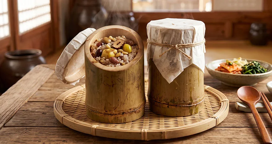 Steamed Rice in Bamboo Tube | 대나무통밥
