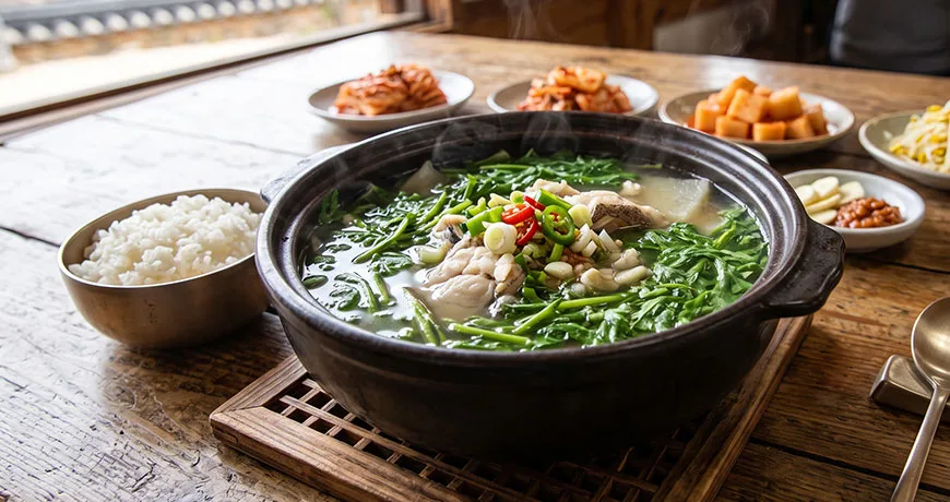 Flounder and Mugwort Soup | 도다리쑥국