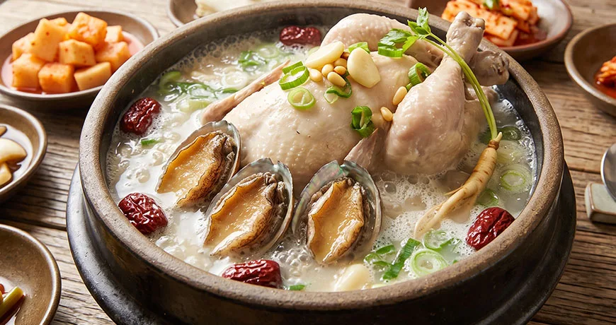 Abalone and Ginseng Chicken Soup | 전복삼계탕