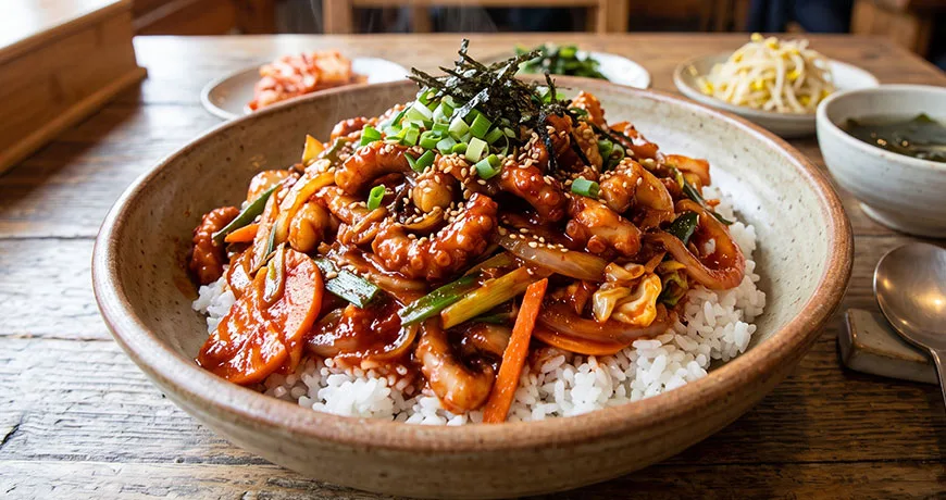 Stir-fried Octopus with Rice | 낙지덮밥