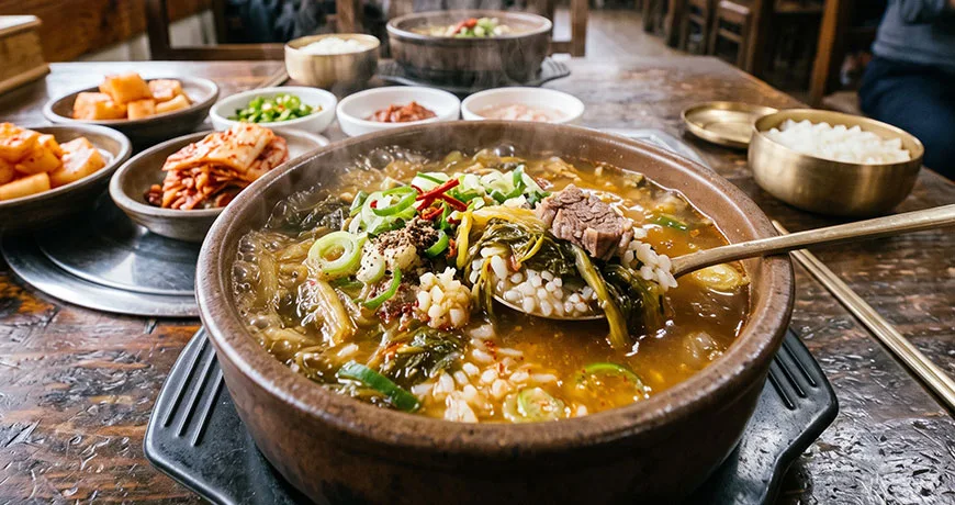 Korean Cabbage and Rice Soup | 우거지사골국밥